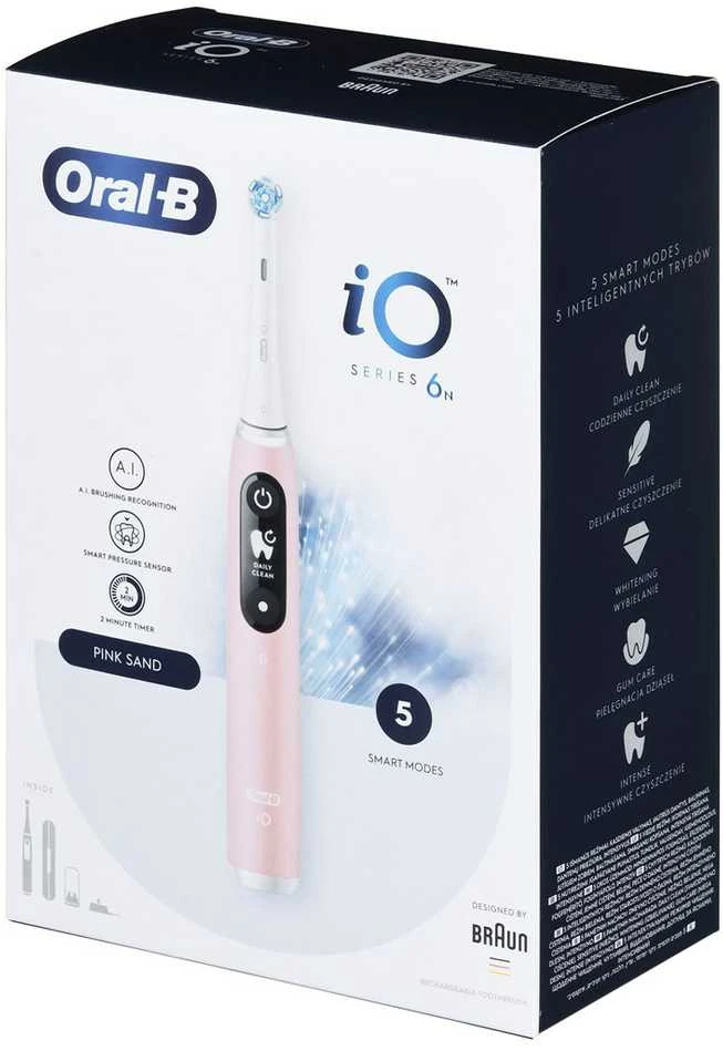 Elektrinis dantų šepetėlis Oral-B iO 6N, iOM6.1A6.1K, rožinis