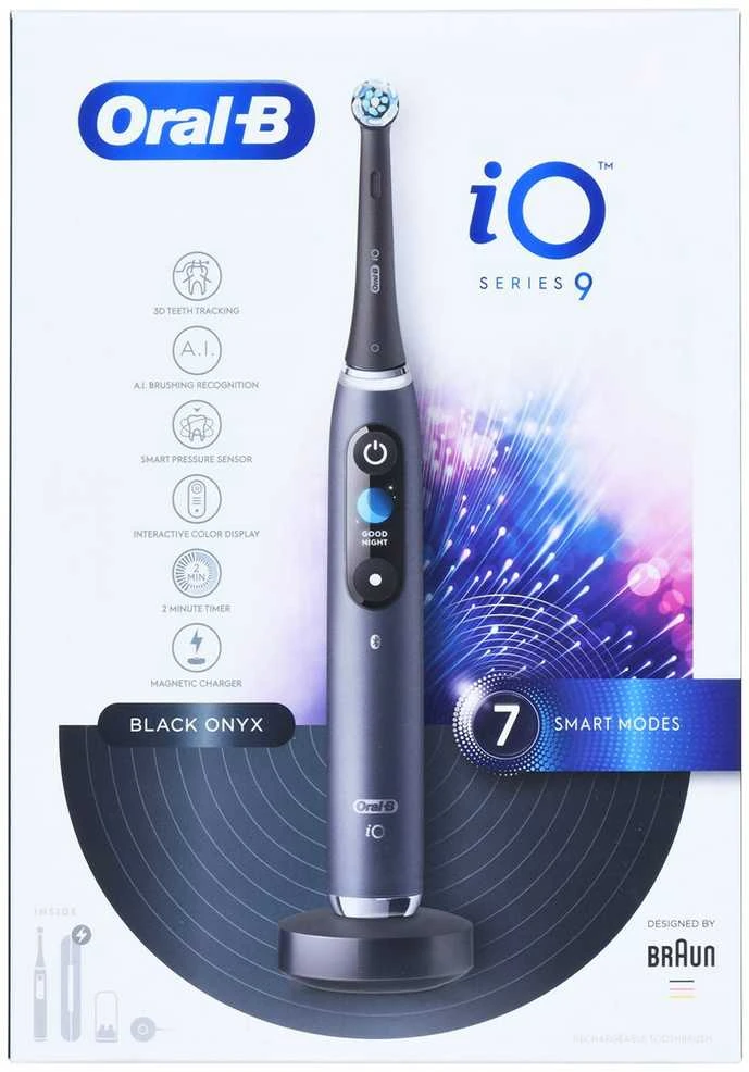 ORAL-B iO Series 9 Elektrinis dantų šepetėlis, juodos spalvos