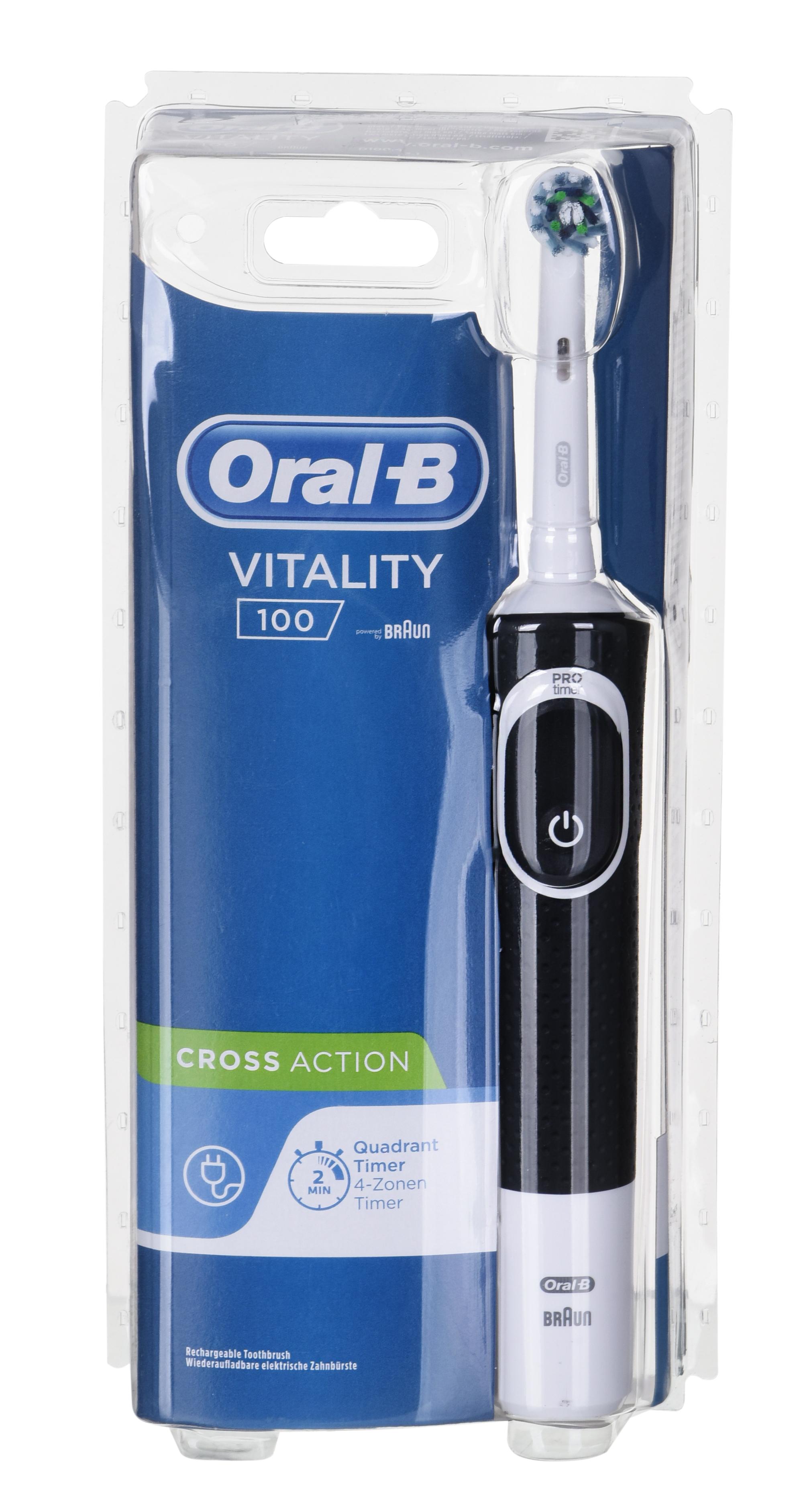 Braun Oral-B Vitality 80312499 elektrinis dantų šepetėlis Suaugusiems Besisukantis vibruojantis dantų šepetėlis Juoda, Balta