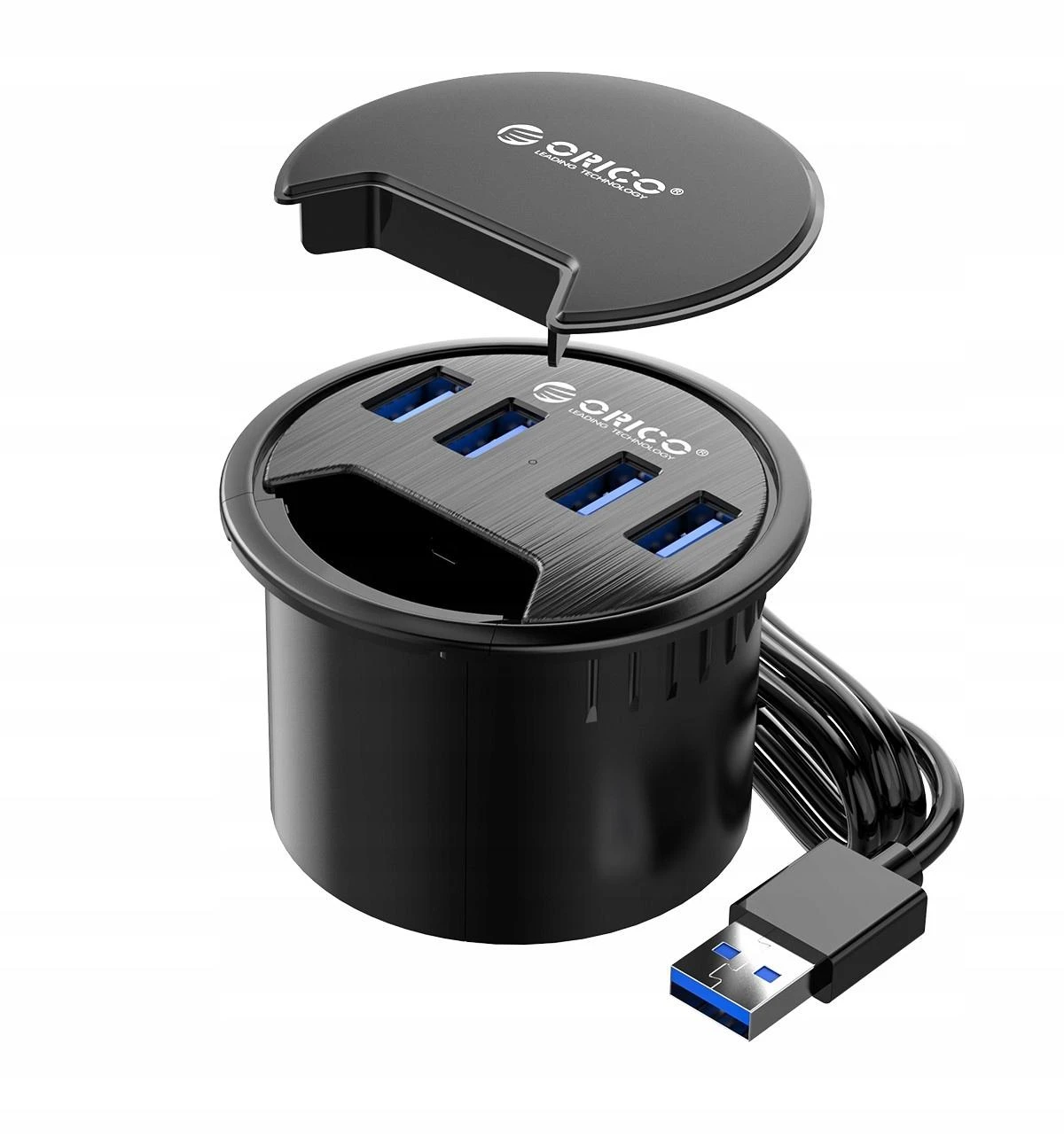 HUB USB Orico biurkowy USB 3.1 Gen1 4x USB A (DESK-4U-BK-BP)