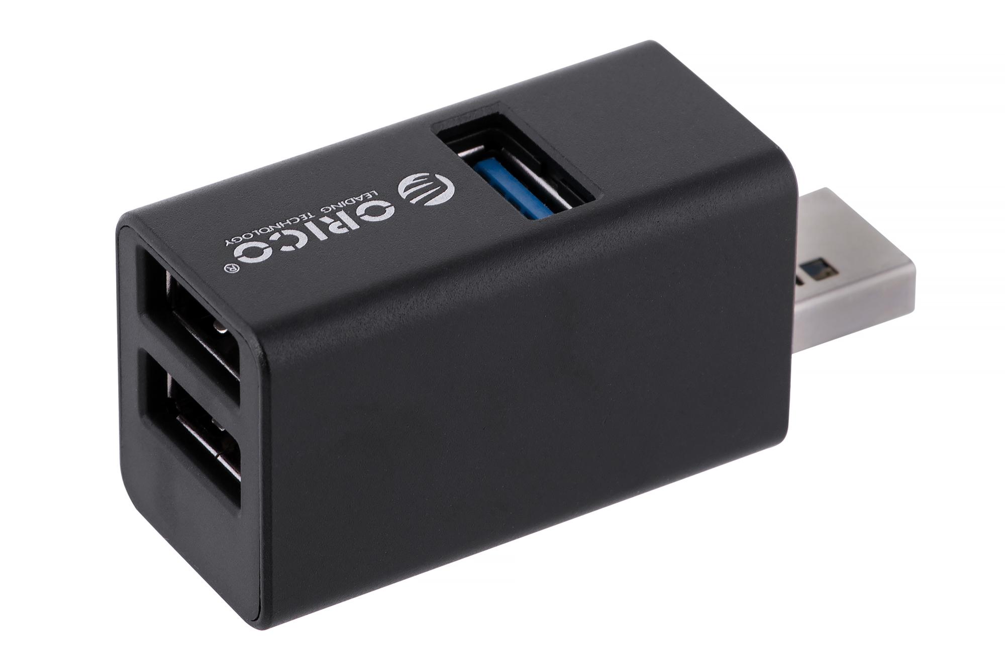 ORICO MINI HUB USB-A, 3x USB-A (2x2.0, 1x3.1), MINI-U32L-BK-BP