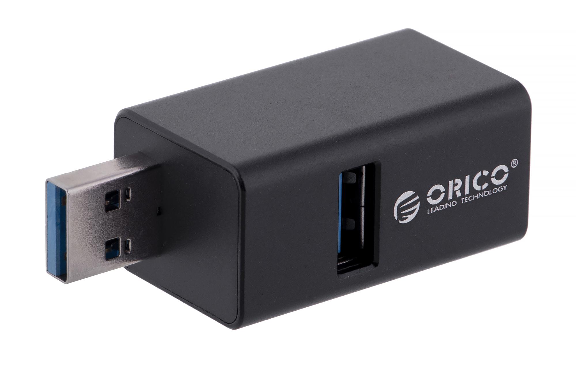 ORICO MINI HUB USB-A, 3x USB-A (2x2.0, 1x3.1), MINI-U32L-BK-BP