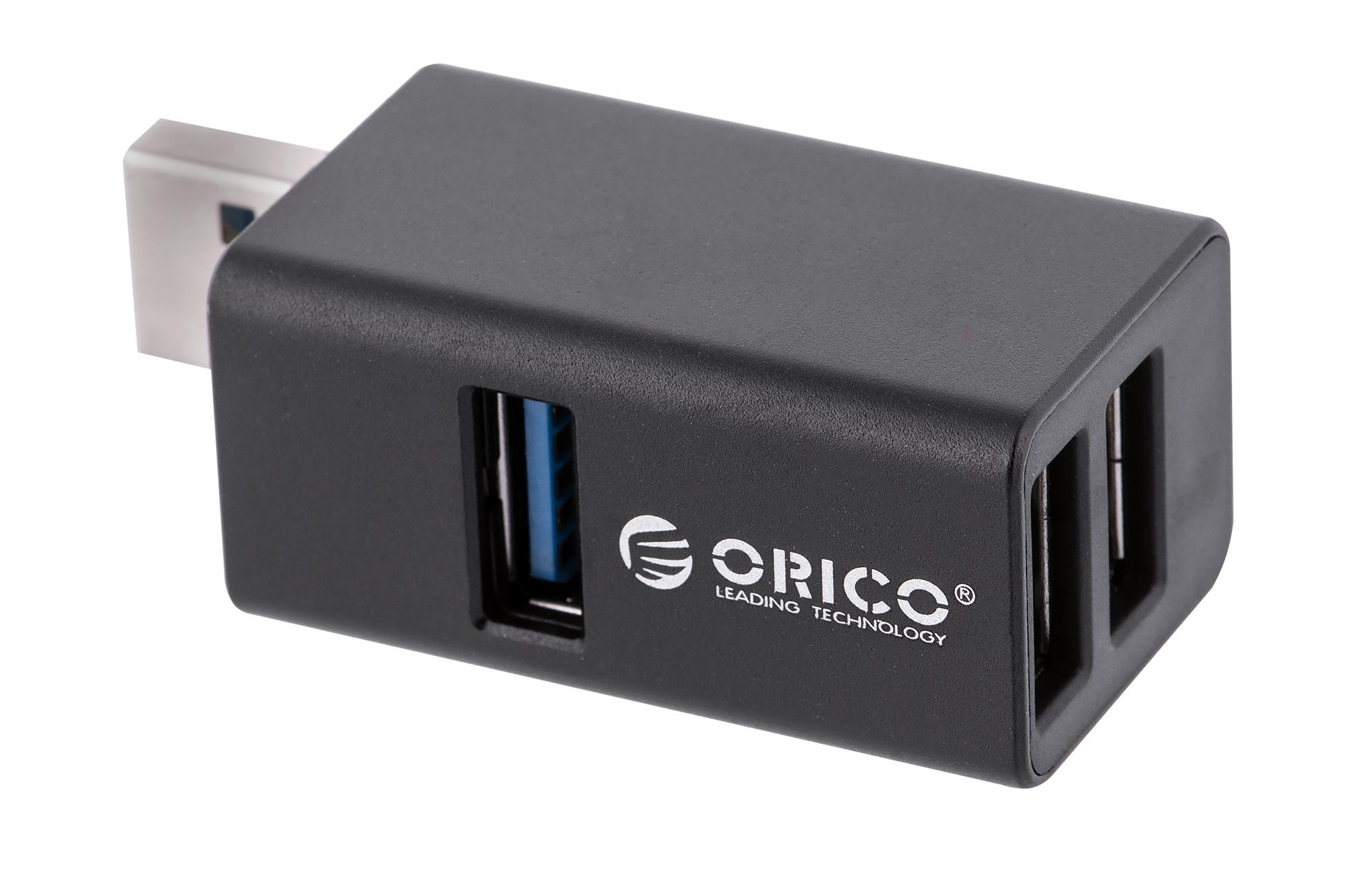 ORICO MINI HUB USB-A, 3x USB-A (2x2.0, 1x3.1), MINI-U32L-BK-BP