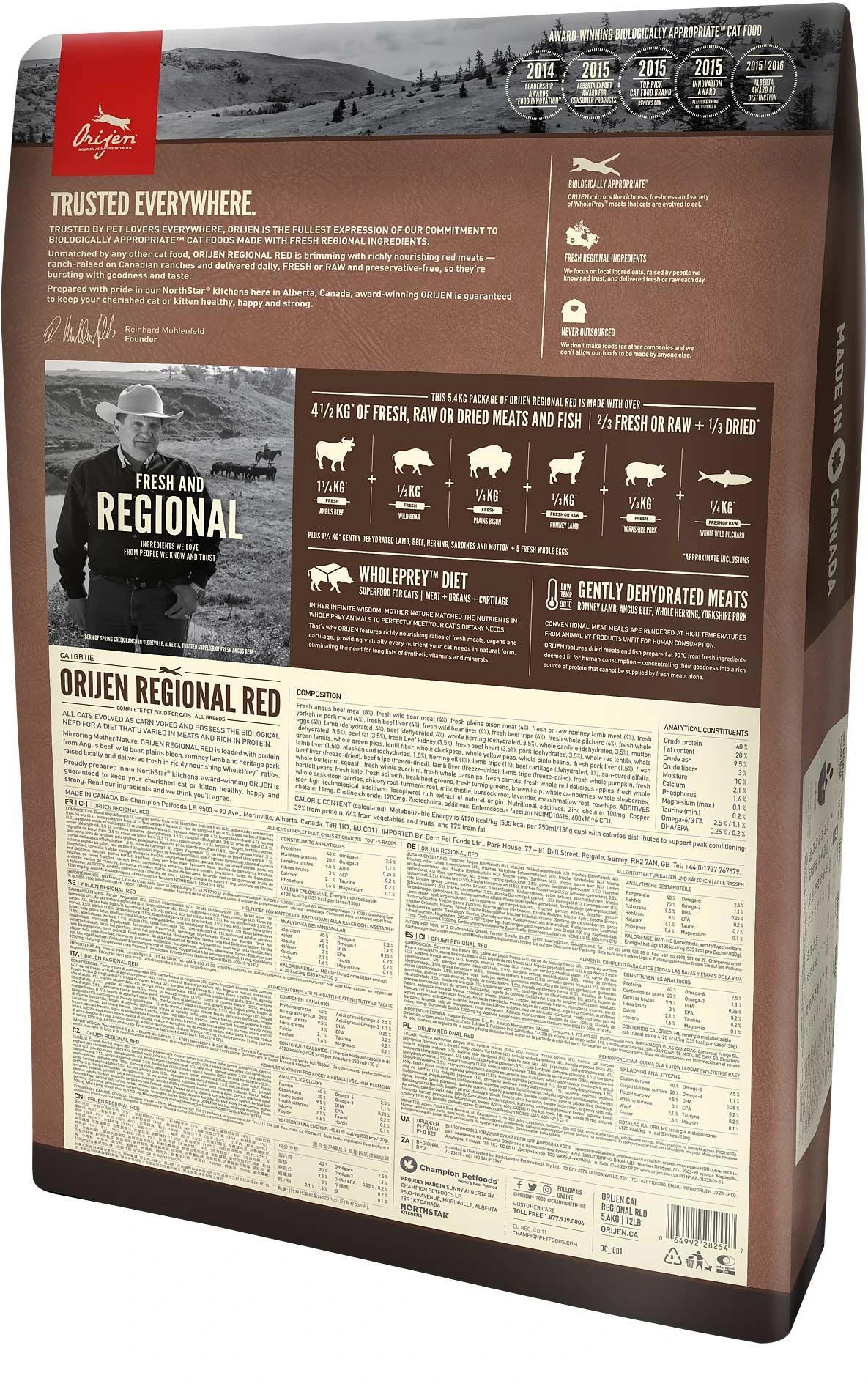ORIJEN Regional Raudona Cat - sausas kačių ėdalas - 340 g
