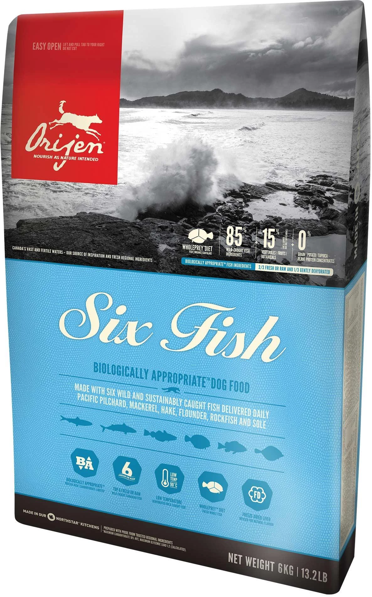 ORIJEN Six žuvis - sausas šunų maistas - 2kg