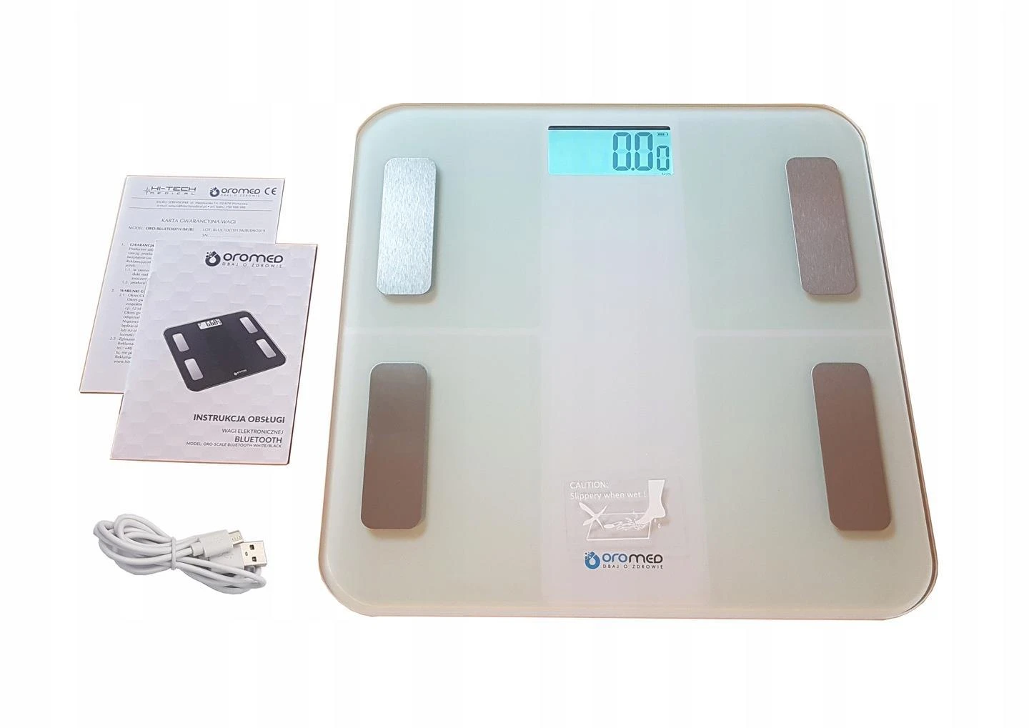 Virtuvinės svarstyklės Oro-med Vonios Svarstyklės - ORO-SCALE Bluetooth Baltos