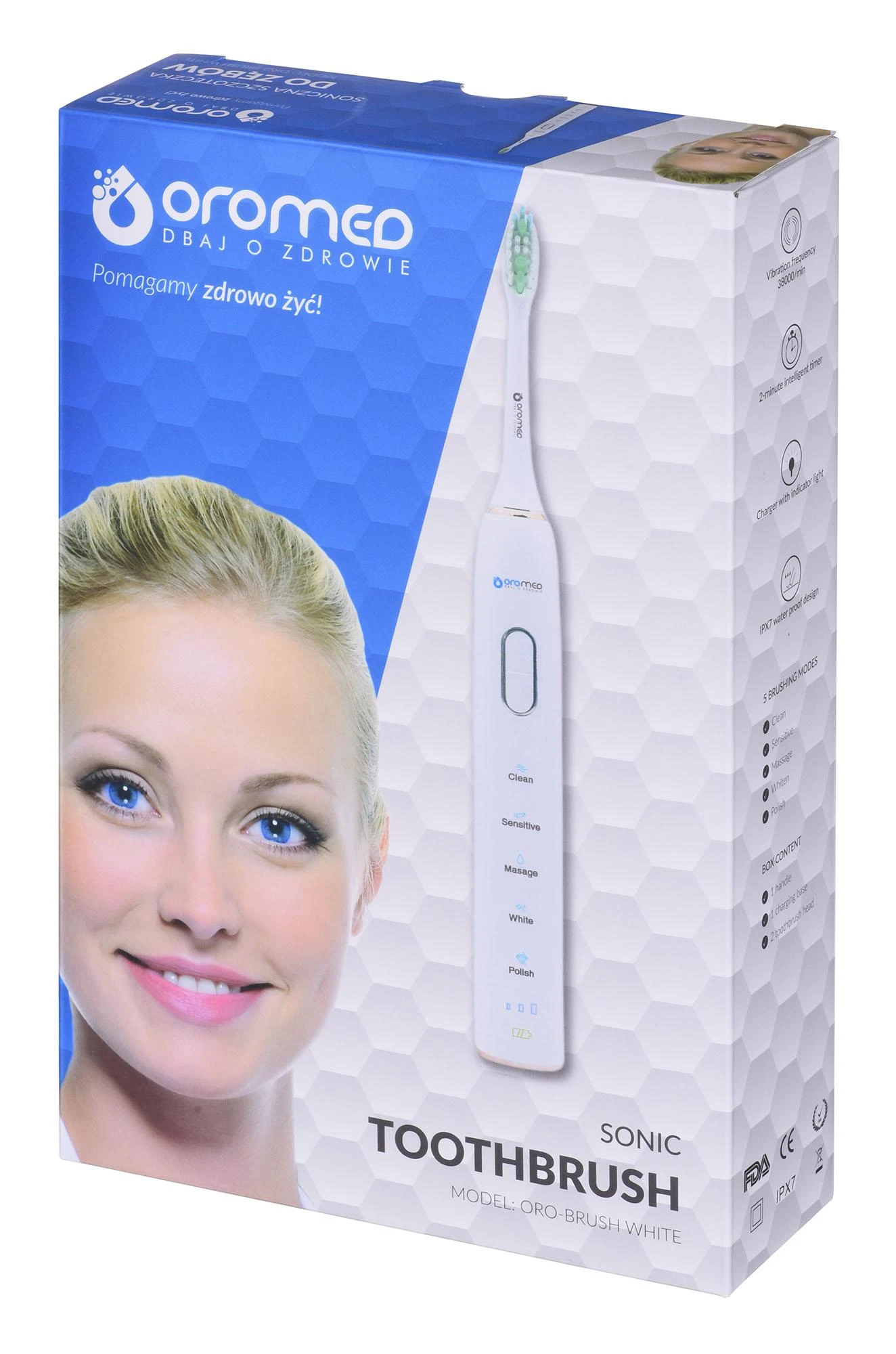 Elektrinis dantų šepetėlis Oromed Oro-Brush, Baltas