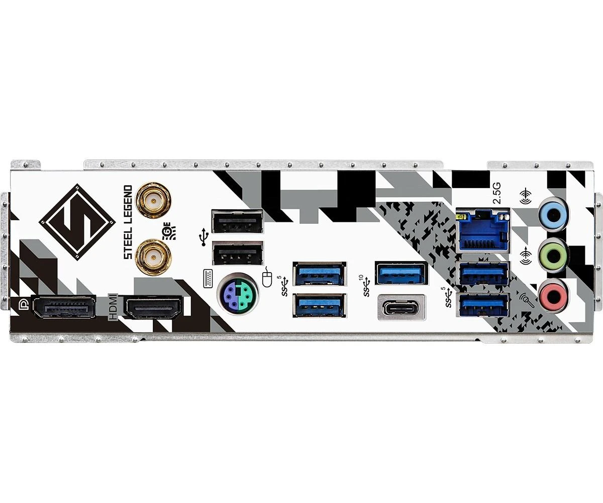 Pagrindinė plokštė ASROCK Intel B760 Express, LGA1700, Micro-ATX, Atmintis DDR5, Atminties lizdai 4, 1xPCI-Express 4.0 1x, 1xPCI-Express 5.0 16x, 4xM.2, 1xHDMI, 1xDisplayPort, 2xUSB, 2xUSB, 2x,3. 1xPS/2, 1xRJ45, 3xgarso prievadas, B760MSTEELLEGENDWIFI
