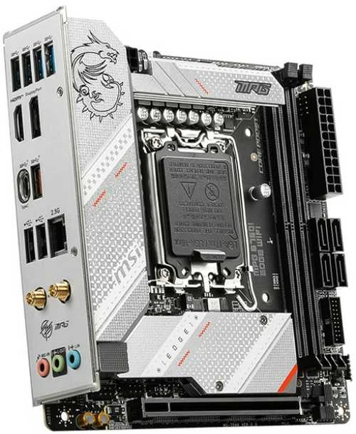 Pagrindinė plokštė MSI | MPG B760I EDGE WIFI | Procesorių šeima Intel | Procesoriaus lizdas LGA1700 | DDR5 DIMM | Atminties lizdai 2 | Palaikomos standžiojo disko sąsajos SATA, M.2 | SATA jungčių skaičius 4 | Mikroschemų rinkinys Intel B760 | Mini-ITX