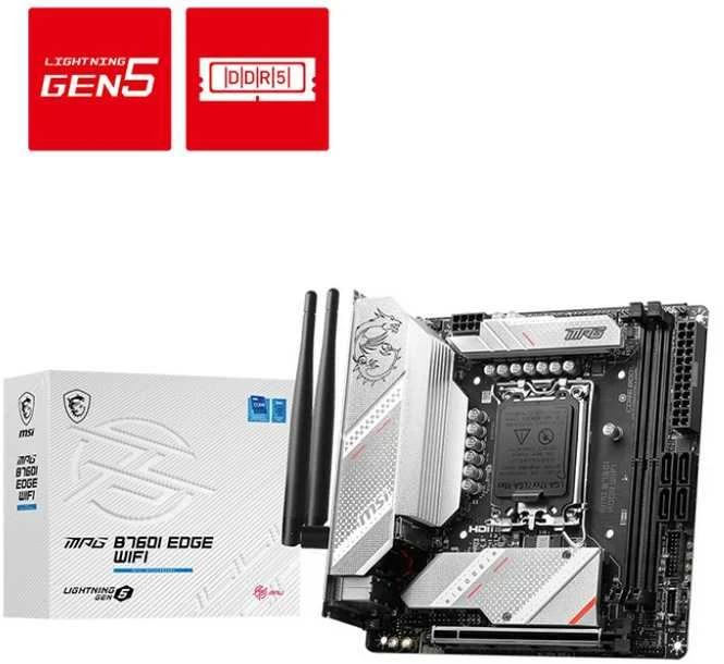 Pagrindinė plokštė MSI | MPG B760I EDGE WIFI | Procesorių šeima Intel | Procesoriaus lizdas LGA1700 | DDR5 DIMM | Atminties lizdai 2 | Palaikomos standžiojo disko sąsajos SATA, M.2 | SATA jungčių skaičius 4 | Mikroschemų rinkinys Intel B760 | Mini-ITX