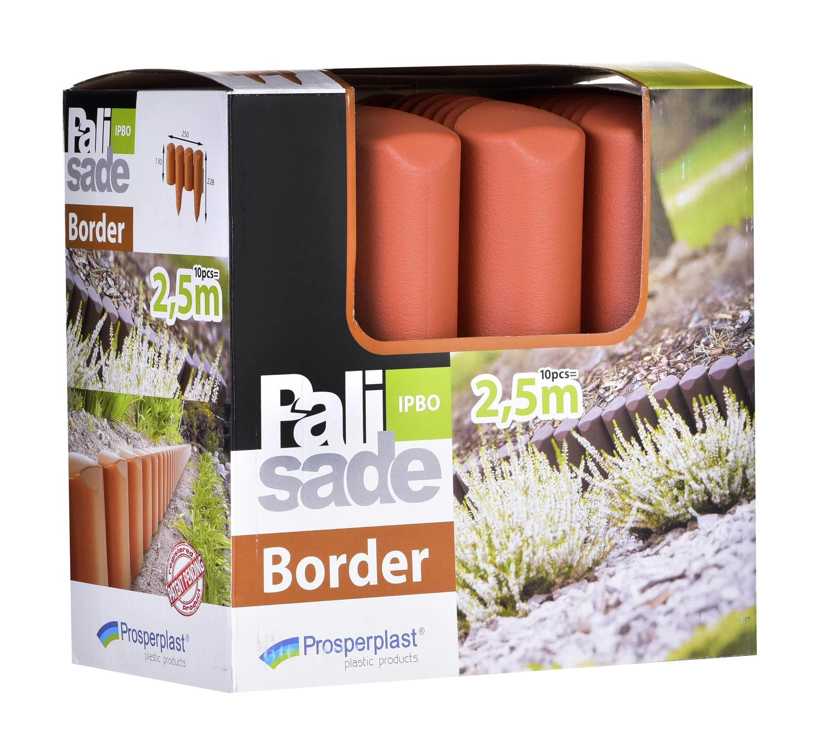 PROSPERPLAST PALISADA OGRODOWA BORDER TERAKOTA 2,5m