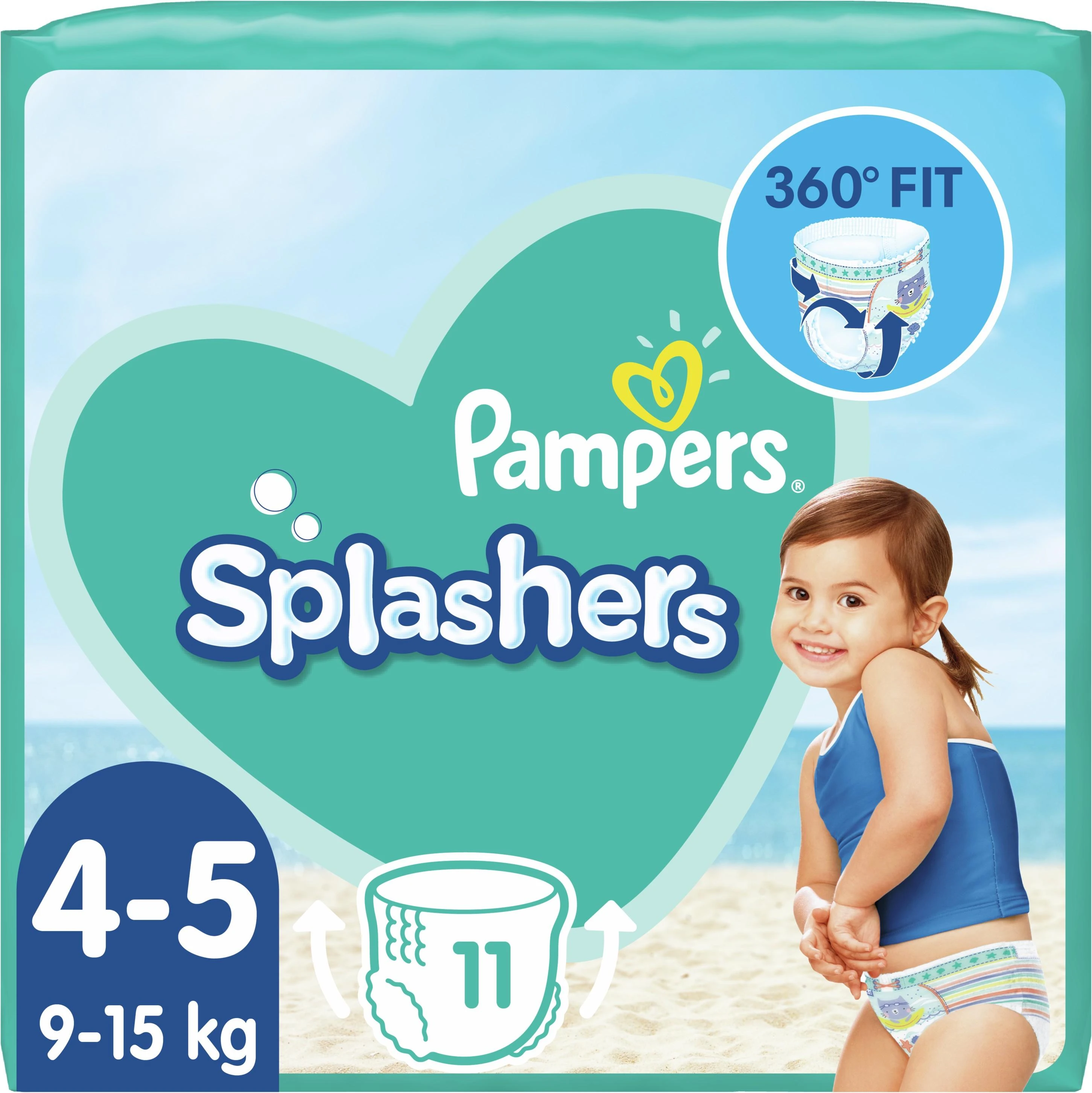 Sauskelnės PAMPERS Pants Splashers, 4 dydis 9 - 15 kg, 11 vnt.