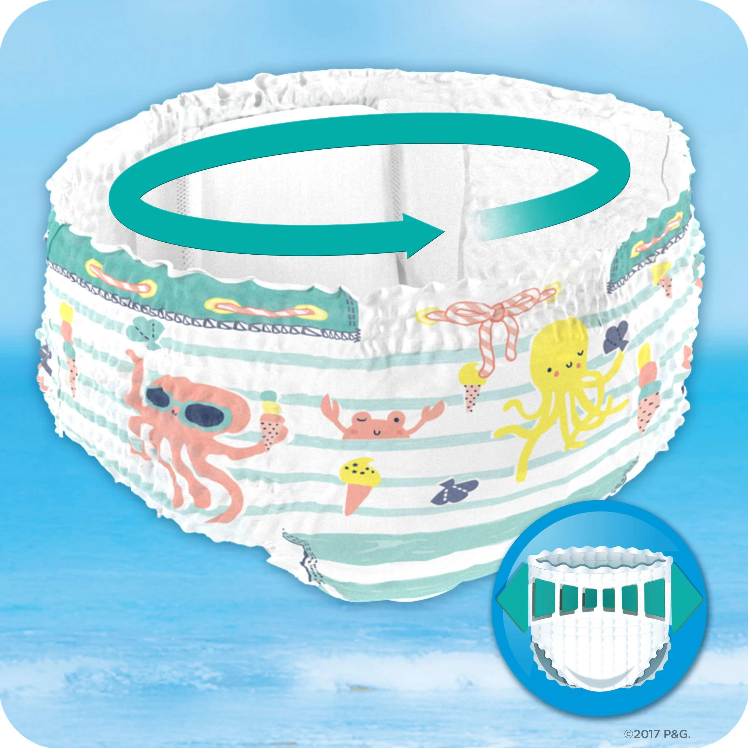 Sauskelnės PAMPERS Pants Splashers, 4 dydis 9 - 15 kg, 11 vnt.