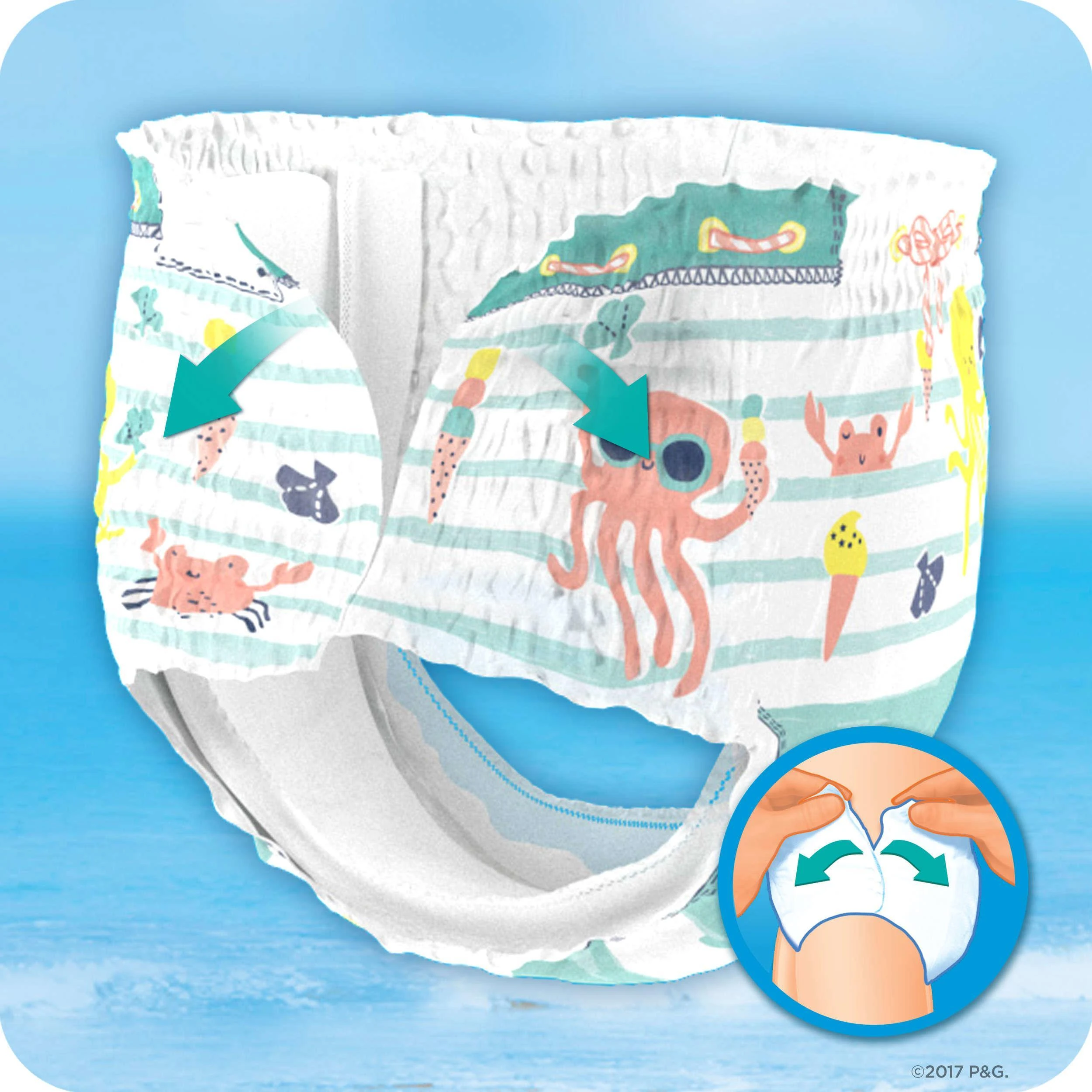 Sauskelnės PAMPERS Pants Splashers, 4 dydis 9 - 15 kg, 11 vnt.