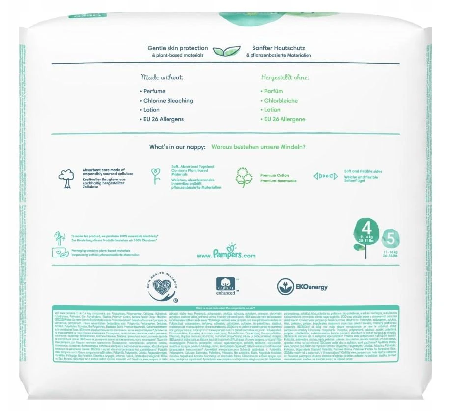 Pampers Harmonie, 4 Dydis, 28 Sauskelnės, 9-14kg