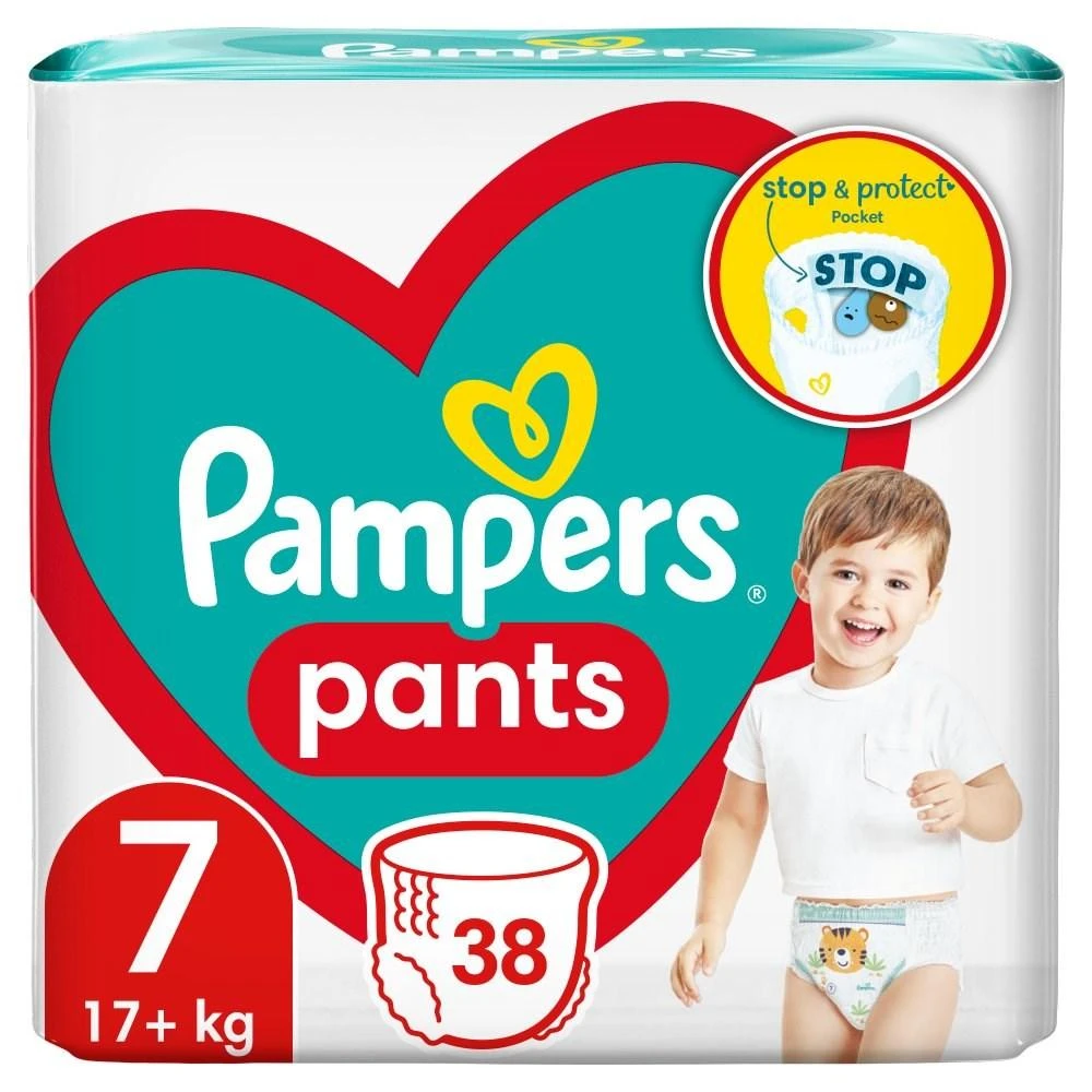 Pampers Active Baby Pants Sauskelnės-Kelnaitės, 7 Dydis, 38 Sauskelnės