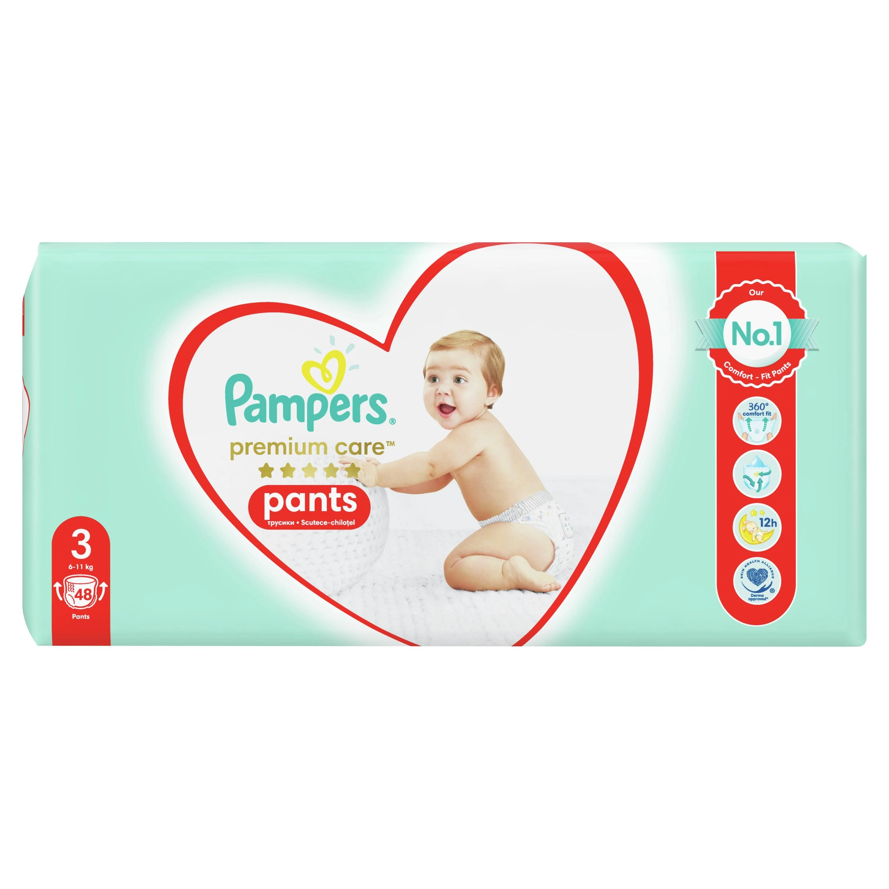Sauskelnės-kelnaitės PAMPERS Premium Pants, Value Pack, 3 dydis, 48 vnt.