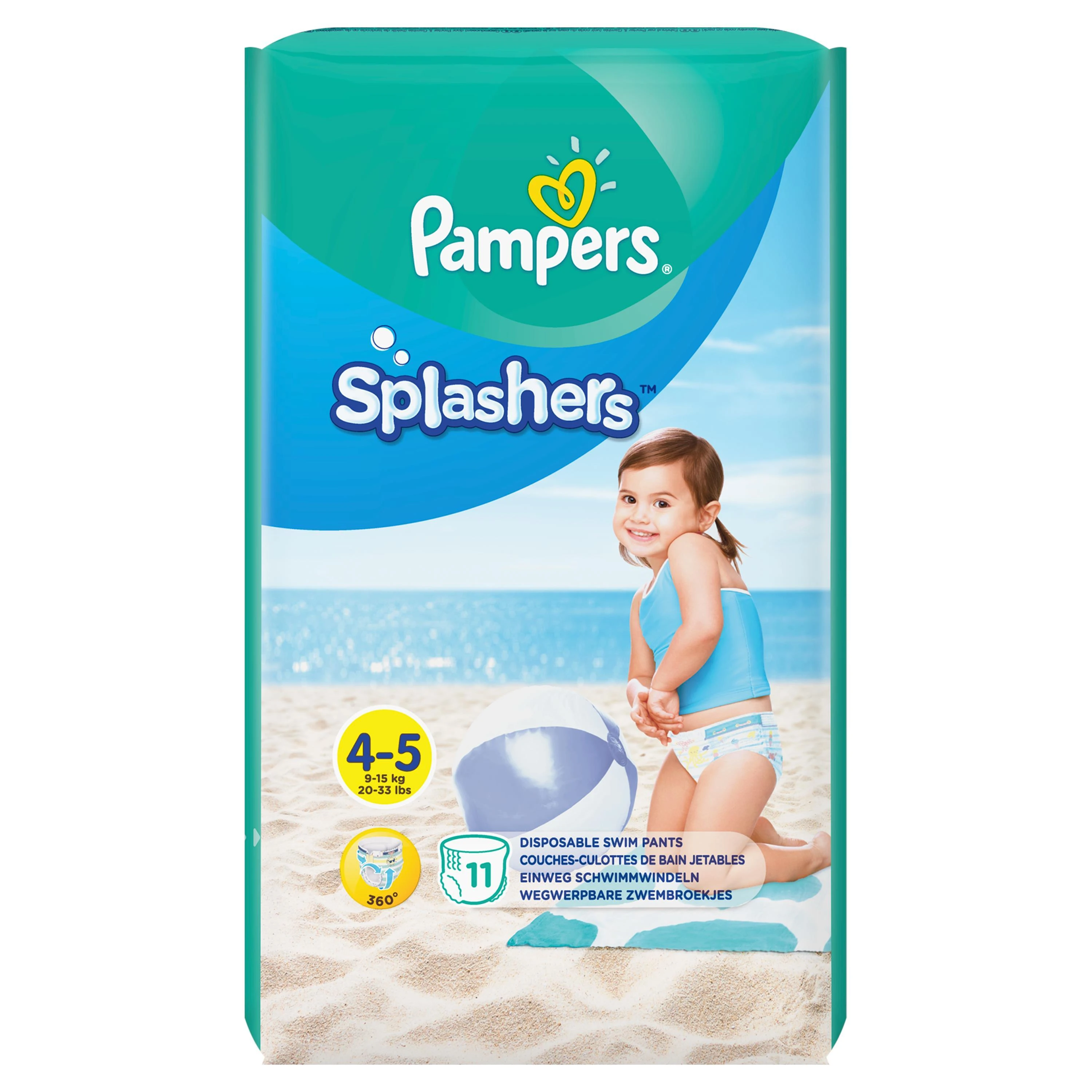 Sauskelnės PAMPERS Pants Splashers, 4 dydis 9 - 15 kg, 11 vnt.