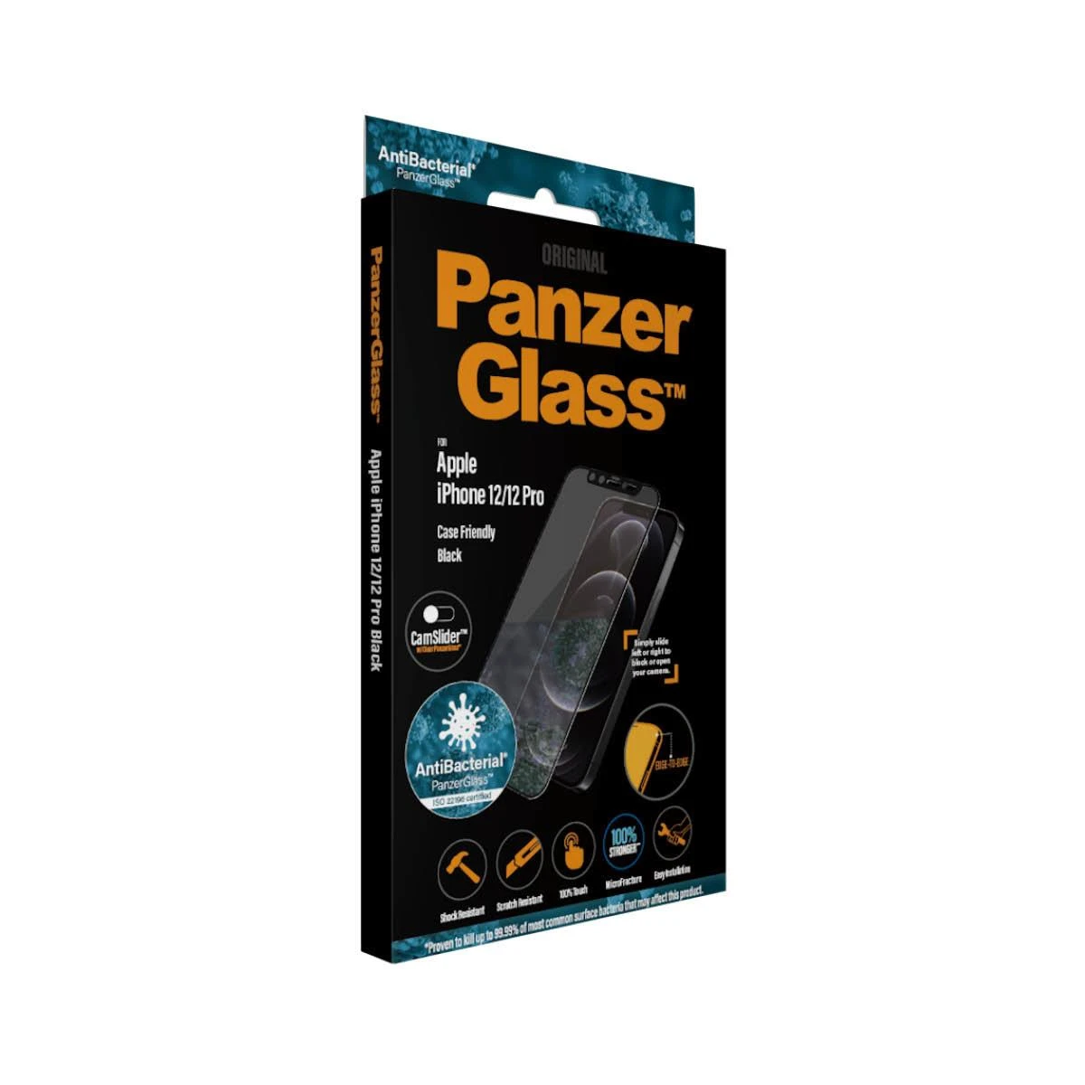 Panzer Glass PanzerGlass | CamSlider AB | Apple | iPhone 12/12 Pro | Grūdintas stiklas | Juodas | Patogus atvejams | Privatumo stiklas
