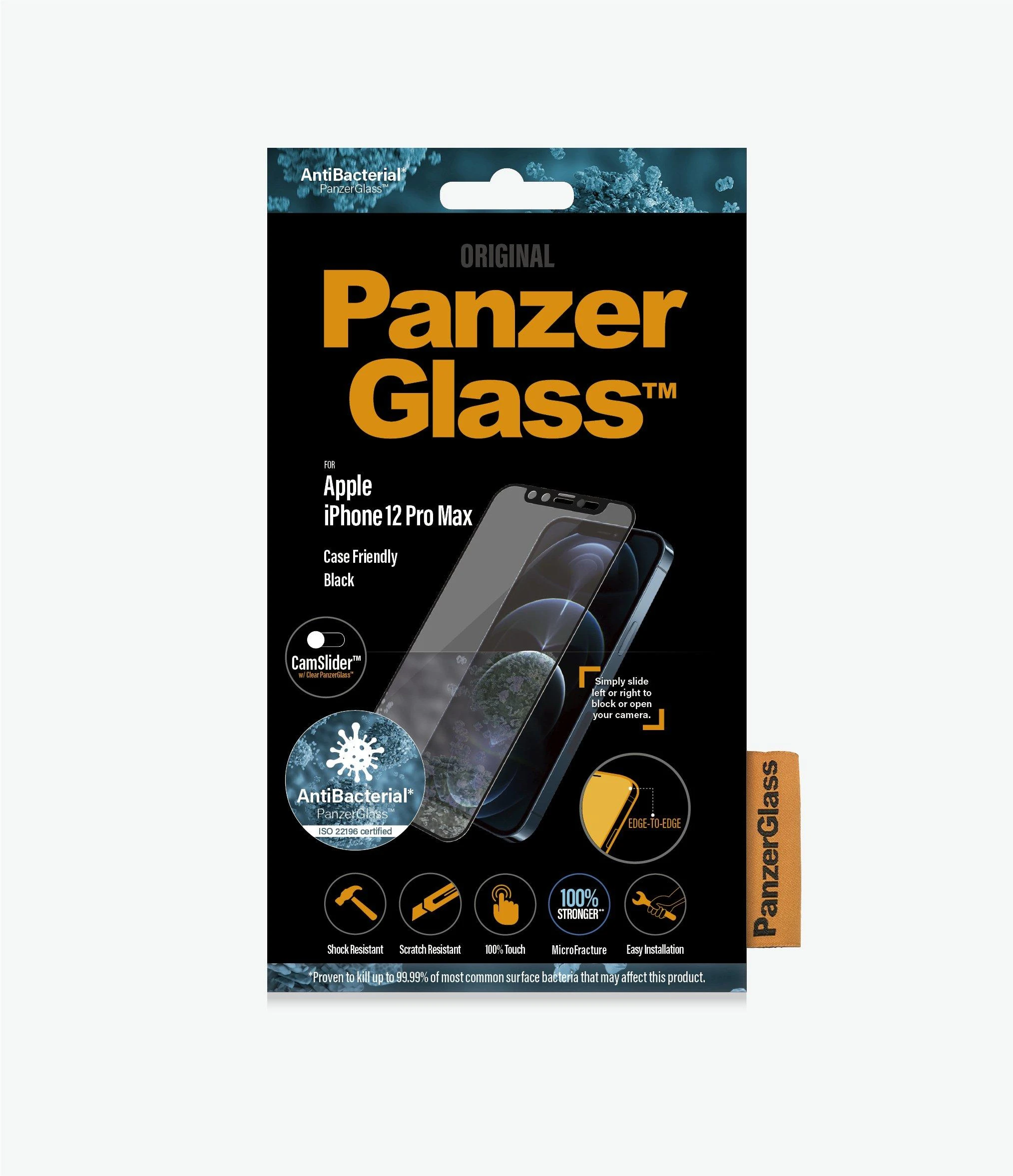 Panzer Glass PanzerGlass Apple, iPhone 12 Pro Max, Grūdintas stiklas, Juodas, Tinka dėklui