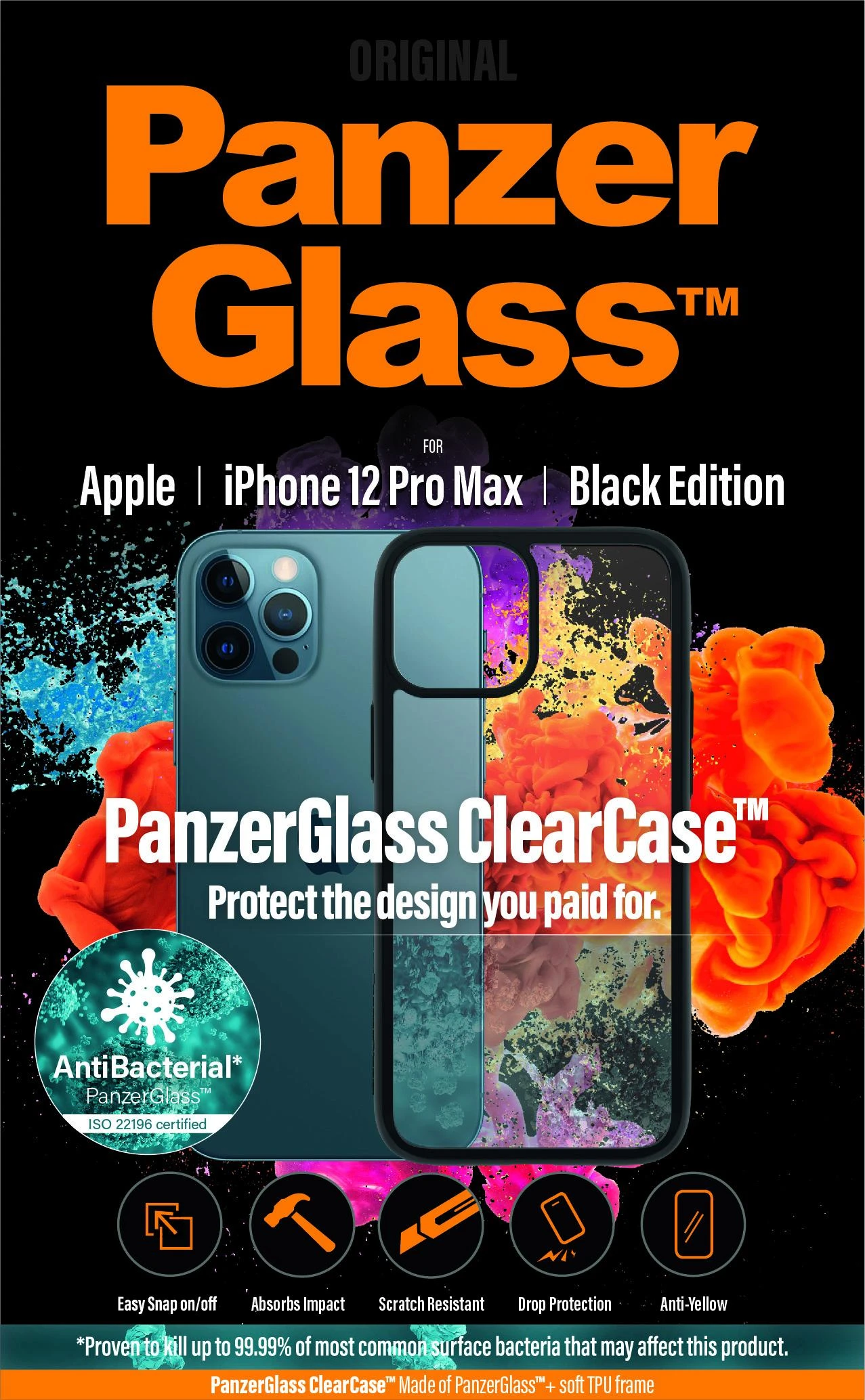 Panzer Glass „PanzerGlass ClearCase Apple“, „iPhone 12 Pro Max“, termoplastinis poliuretanas (TPU), skaidrus