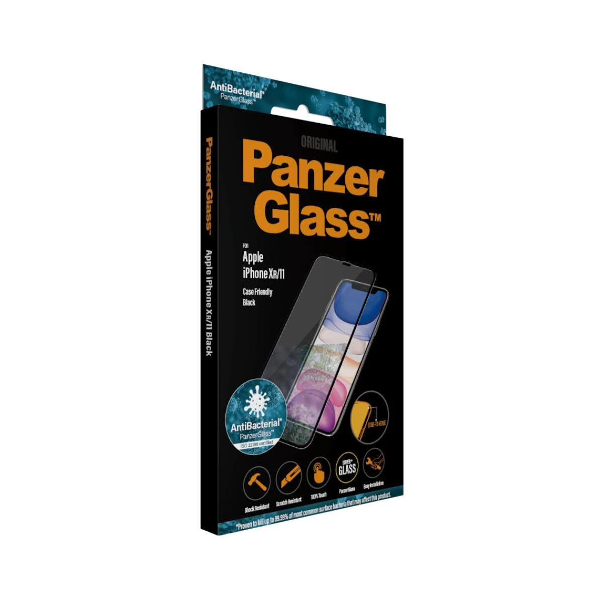 Panzer Glass Ekrano apsauga PREMIUM TEMPERED stiklas 3D ekrano apsauga pilnas dangtelis iPhone 11 Casefriendly (Juodas)