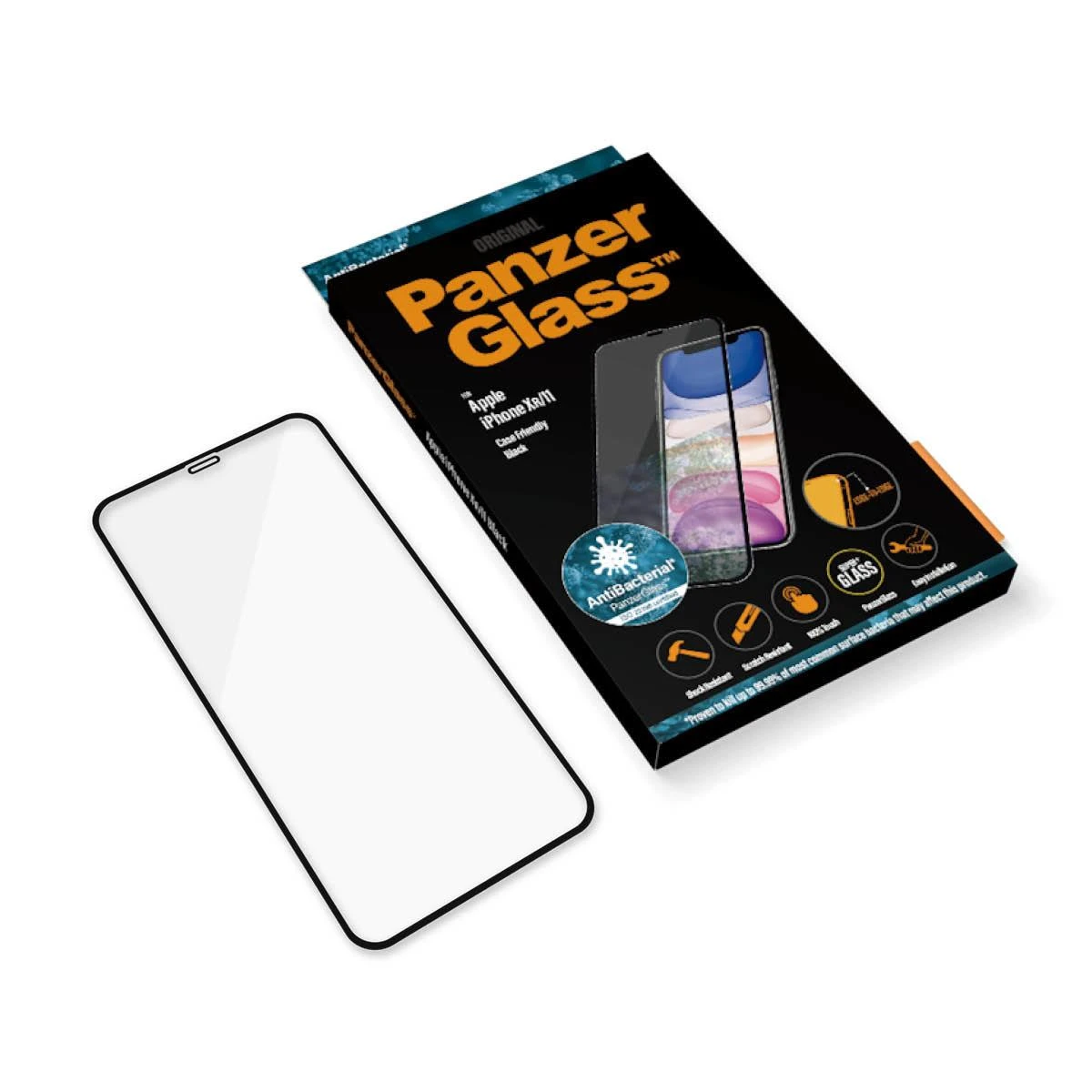 Panzer Glass Ekrano apsauga PREMIUM TEMPERED stiklas 3D ekrano apsauga pilnas dangtelis iPhone 11 Casefriendly (Juodas)