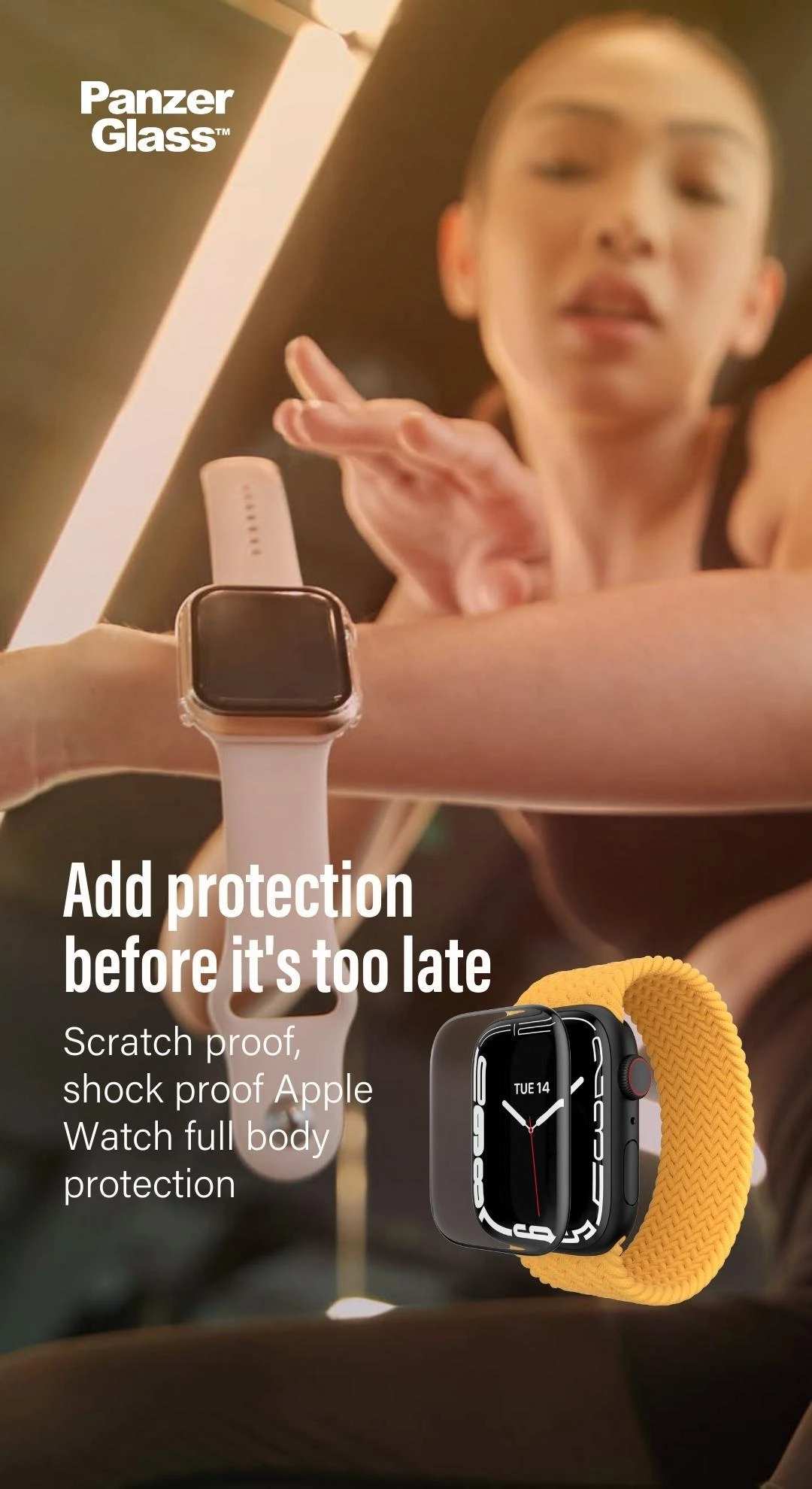Panzer Glass PanzerGlass Viso korpuso Apple Watch 7 41mm ekrano apsauga, Skaidrus