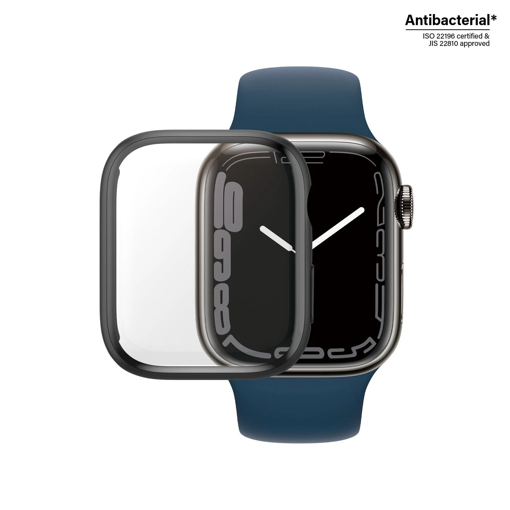 Išmaniojo laikrodžio Apple Watch 7 apsauginis ekrano rėmelis, Juodos spalvos, 45mm
