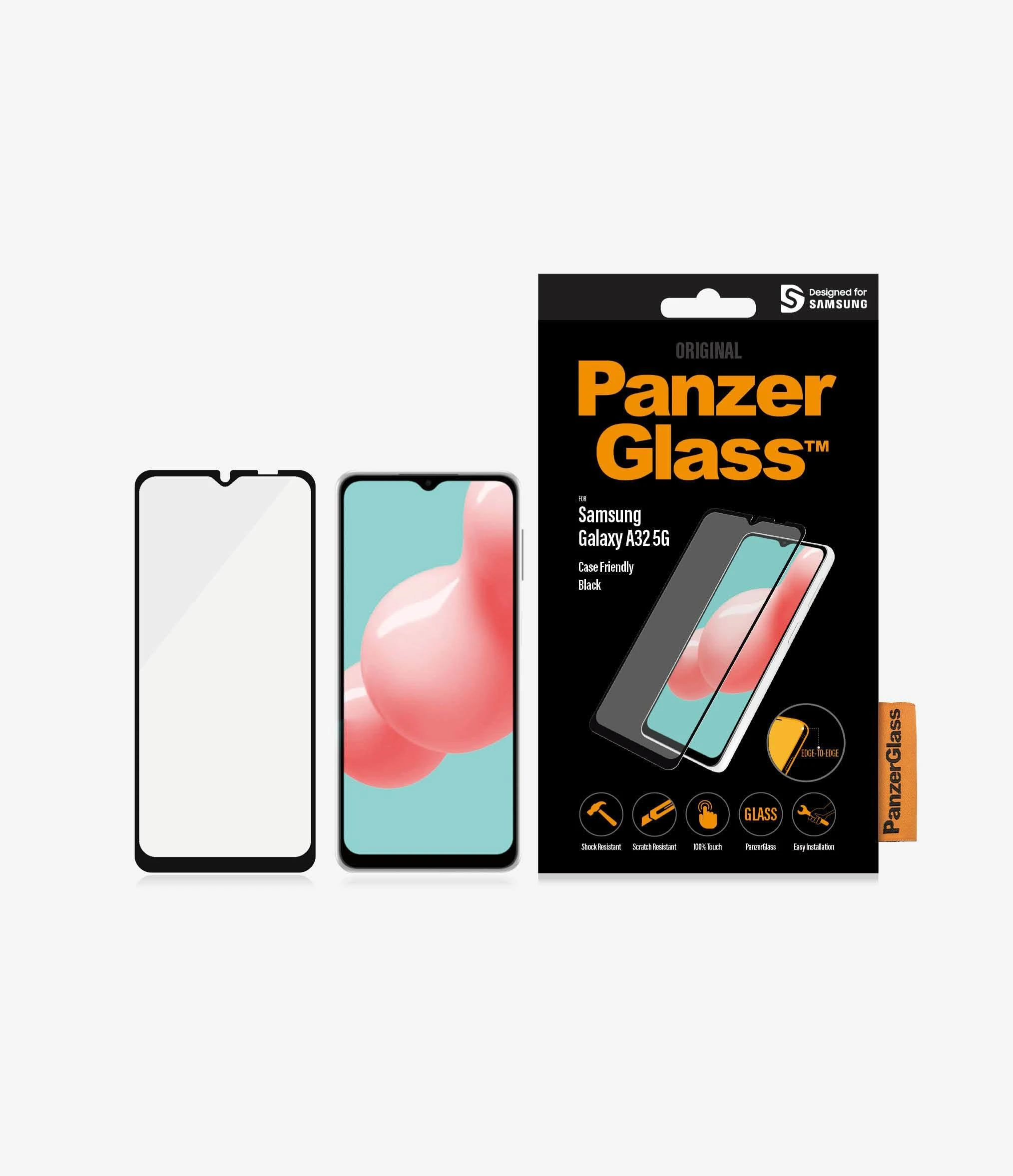 Panzer Glass PanzerGlass | Tinka dėklui ekrano apsauga | 7252 | Samsung | Galaxy A32 5G | Juodas/Skaidrus