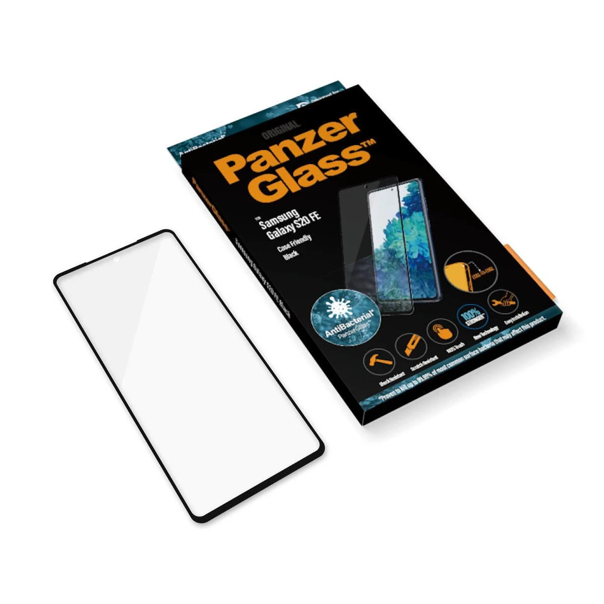 Panzer Glass PanzerGlass | Samsung | Galaxy S20 FE CF | Stiklas | Juodas | Veikia su veido atpažinimo funkcija ir yra suderinamas su ekrane esančiu pirštų atspaudų skaitytuvu; Tinka atvejams | Skaidri ekrano apsauga