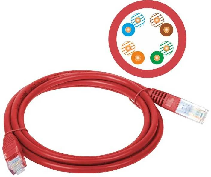 Alantec KKU5CZE1 tinklo kabelis, raudonas, 1 m, Cat5e U/UTP (UTP)