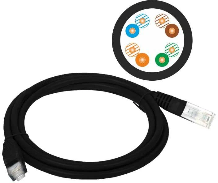 Alantec KKU5CZA3 networking cable Juodas 3 m Cat5e U/UTP (UTP)
