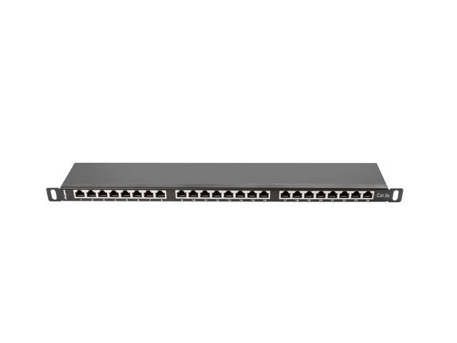 LANBERG PPS5-0024-B komutacinė panelė, 24 prievadų, 0.5U, 5e kat., ekranuota, juoda