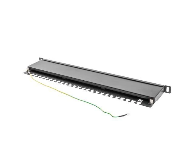 LANBERG PPS5-0024-B komutacinė panelė, 24 prievadų, 0.5U, 5e kat., ekranuota, juoda