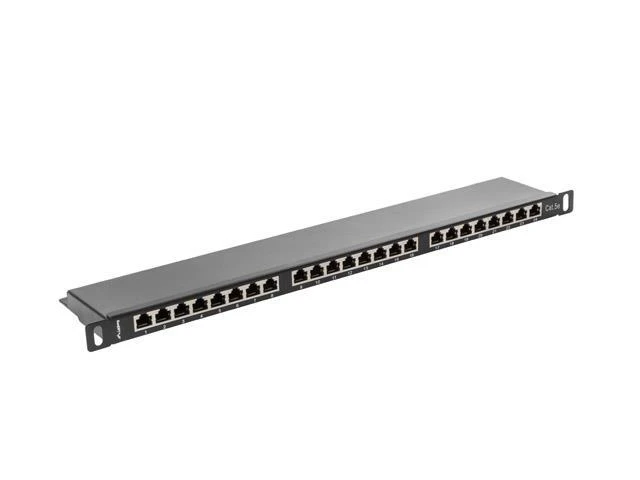 LANBERG PPS5-0024-B komutacinė panelė, 24 prievadų, 0.5U, 5e kat., ekranuota, juoda