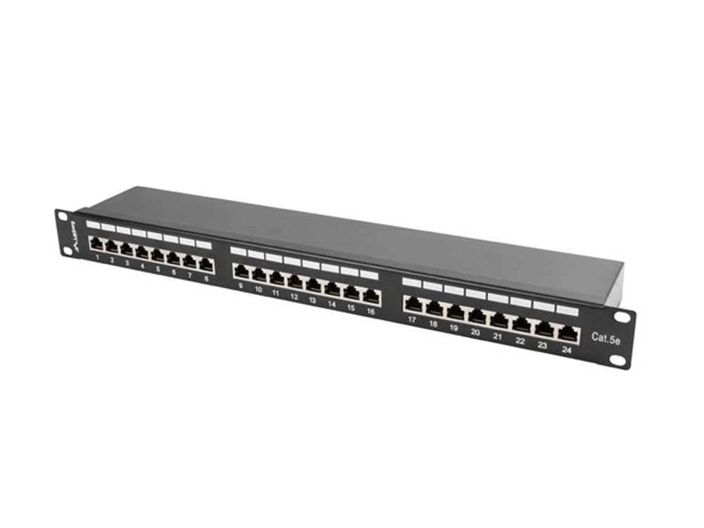 LANBERG PPS5-1024-B Patch Panel 24 prievadas 1U kat. 5e ekranuotas juodas