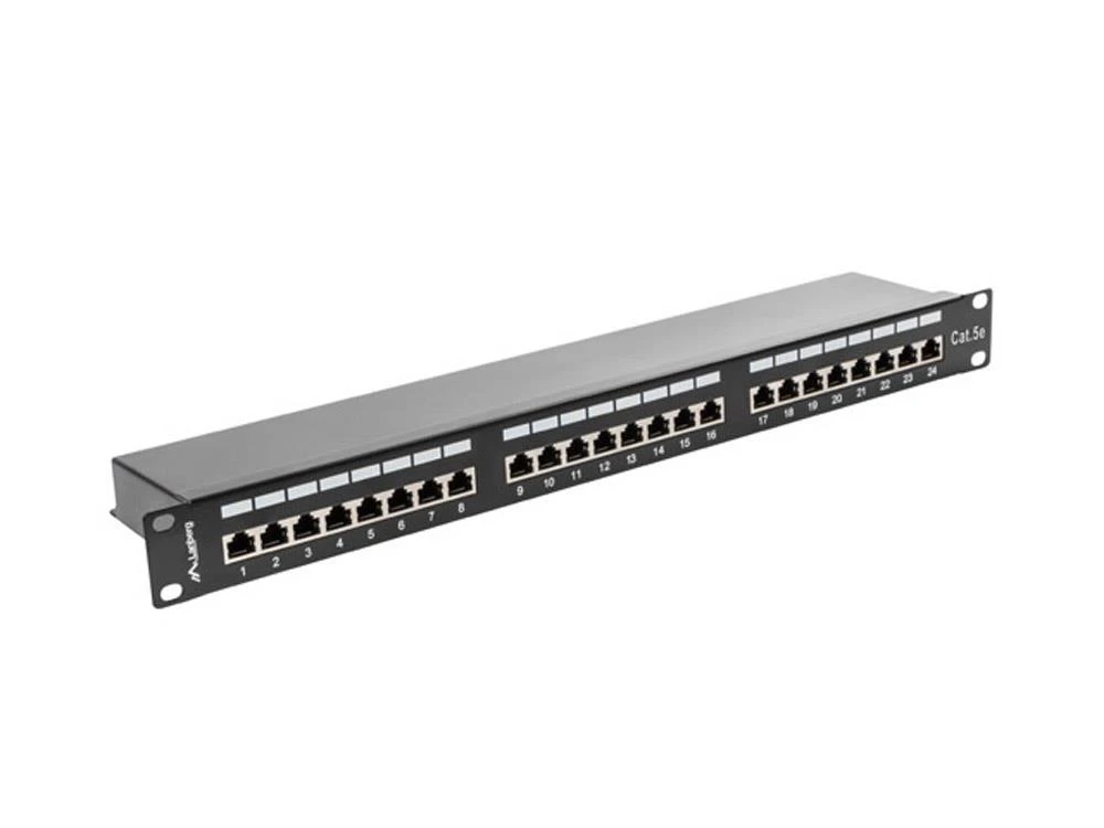 LANBERG PPS5-1024-B Patch Panel 24 prievadas 1U kat. 5e ekranuotas juodas