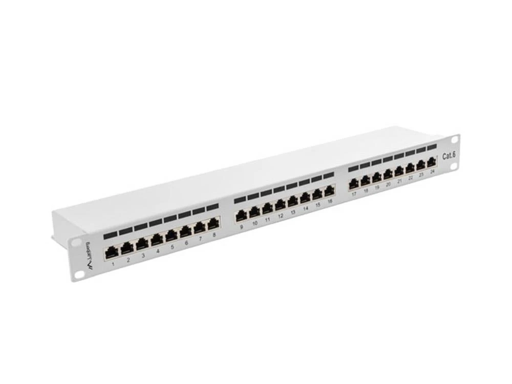 LANBERG PPS6-1024-S Patch Panel 24 prievadas 1U kat. 6 ekranuoti pilkai