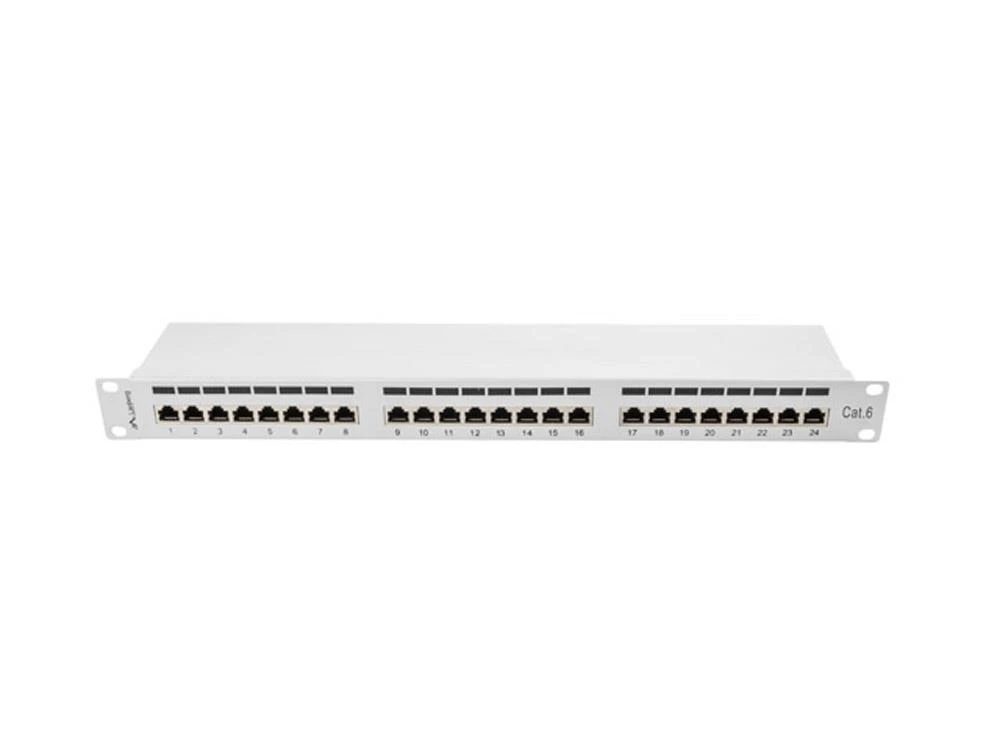 LANBERG PPS6-1024-S Patch Panel 24 prievadas 1U kat. 6 ekranuoti pilkai