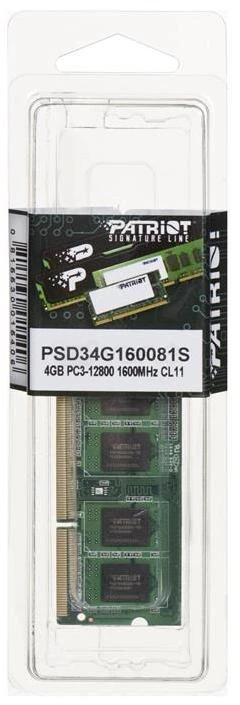 Nešiojamo kompiuterio atmintis Atmin. PATRIOT DDR3 4GB SIGNATURE 1600MH