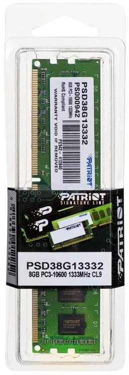 Patriot Memory 8GB PC3-10600 atminties modulis 1 x 8 GB DDR3 1333 MHz