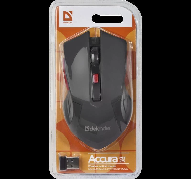 Žaidimų Pelė - Defender Accura MM-275 Optinė 1600DPI Juoda/Raudona