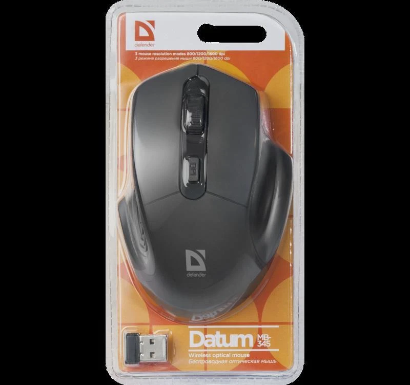 Optinė pelė - Defender Datum MB-345 1600DPI Juoda