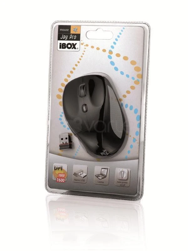 IBOX IMOS603 I-BOX Optinė belaidė pelė JAY PRO, Juodas-Pilkas
