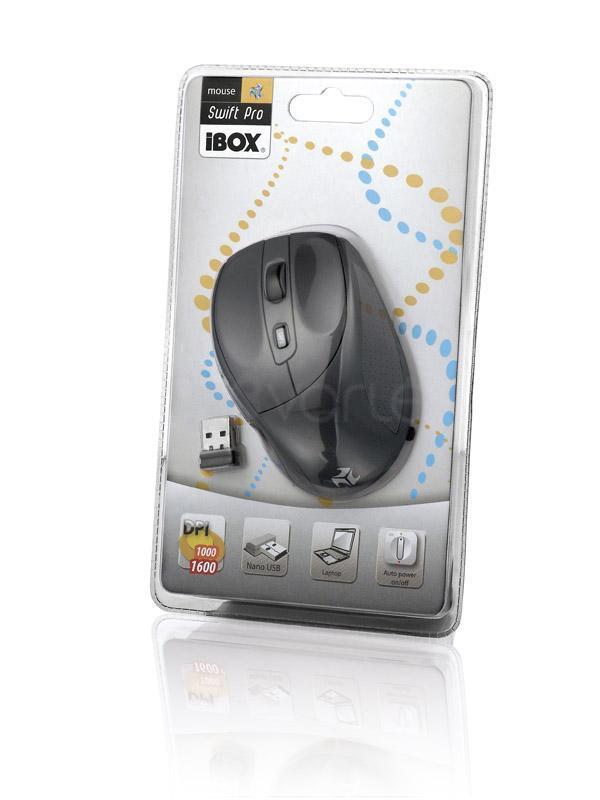 IBOX IMOS604 I-BOX Optinė belaidė pelė SWIFT PRO, PILKA