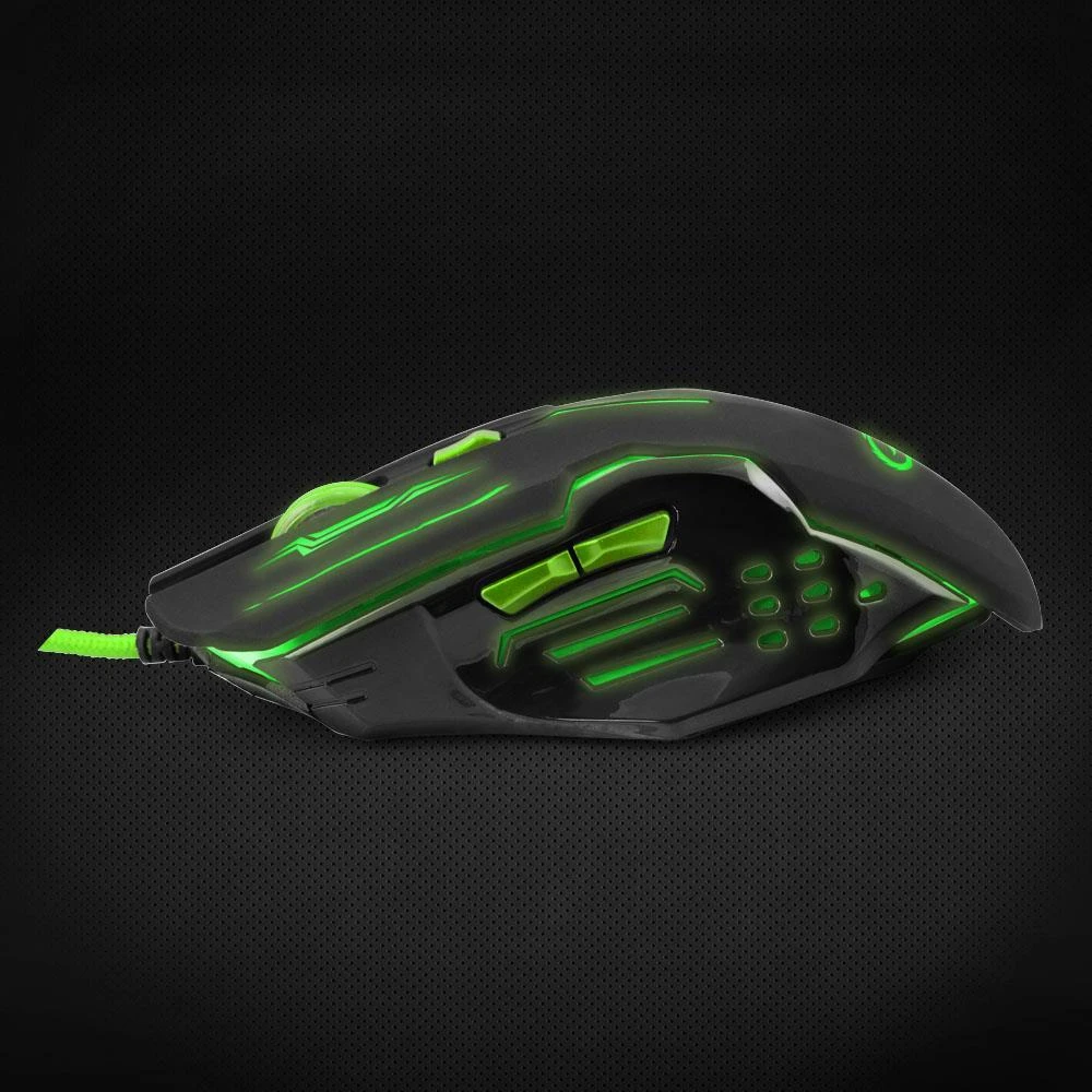 ESPERANZA EGM403G - 5901299925478 ESPERANZA EGM403G MX403 APACHE - su laidu 6D GAMING Optinė pelė USB - Žalias