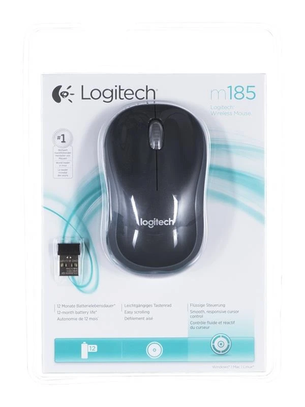 Bevielė pelė Logitech M185 pilka