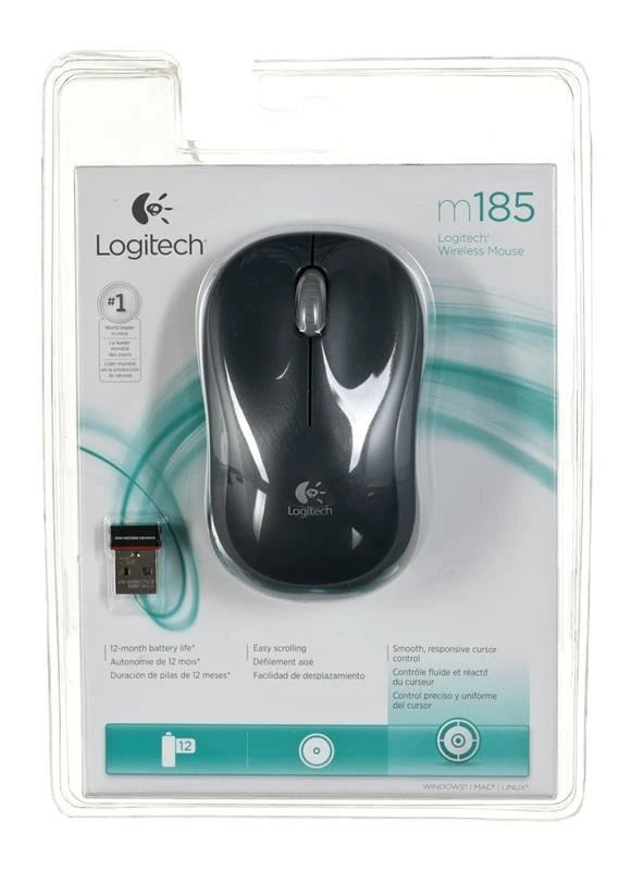 Bevielė pelė Logitech M185 pilka