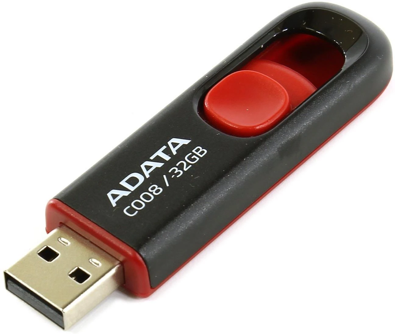 Ištraukiamas atmintukas Adata C008 32GB Juodas/raudonas